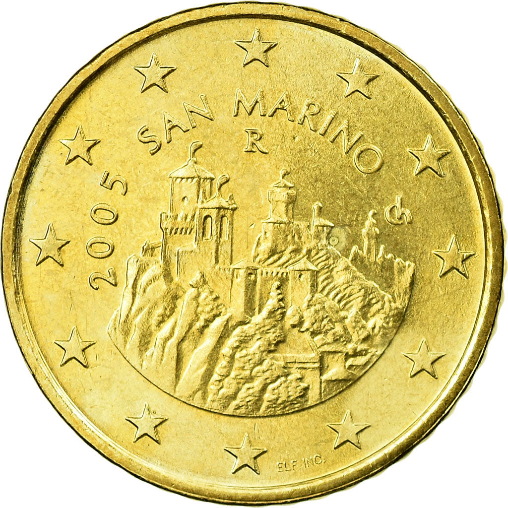 San Marino, 50 Euro Cent, 2005, MS(65-70), Brass, KM:445