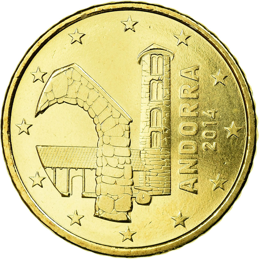 Andorra, 50 Euro Cent, 2014, MS(65-70), Mosiądz
