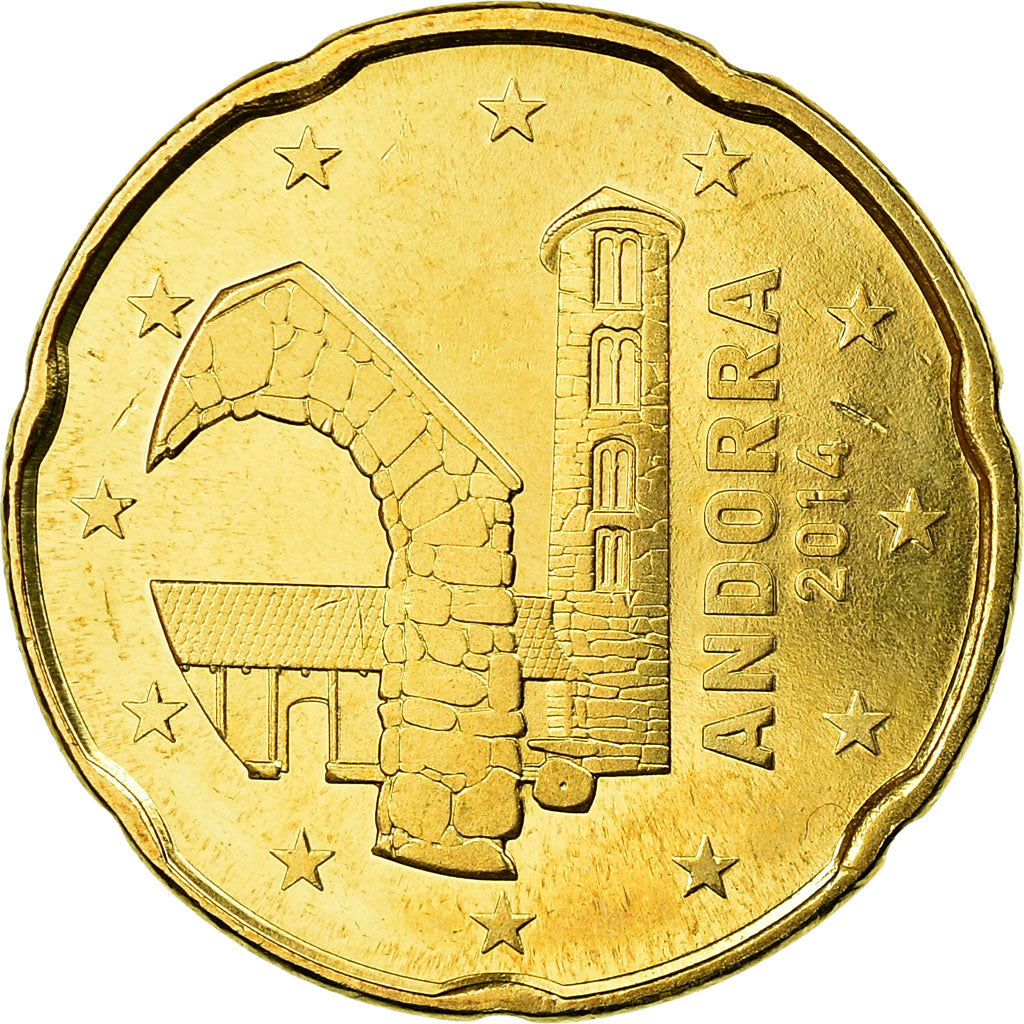 Andorra, 20 Euro Cent, 2014, STGL, Messing