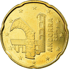 Andorra, 20 Euro Cent, 2014, STGL, Messing