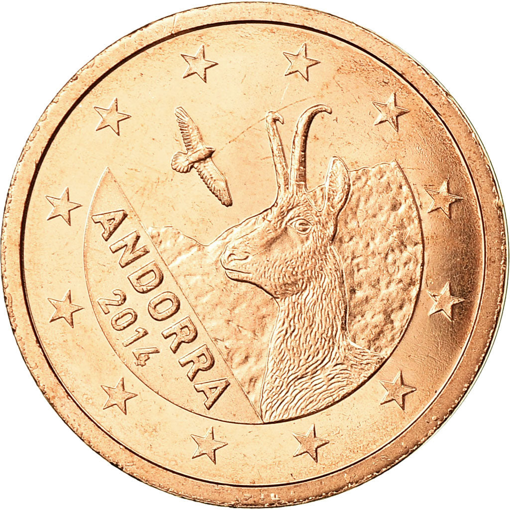 Andorra, 2 Euro Cent, 2014, MS(65-70), Copper Plated Steel