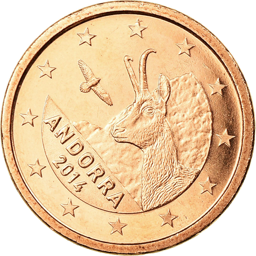 Andorra, Euro Cent, 2014, MS(65-70), Copper Plated Steel