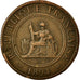Moneda, Indochina francesa, Cent, 1894, Paris, BC+, Bronce, KM:1, Lecompte:45