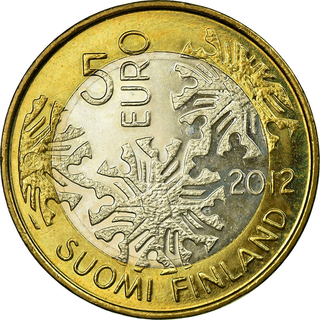 Finland, 5 Euro, Hiver, 2012, AU(55-58), Bi-Metallic, KM:186