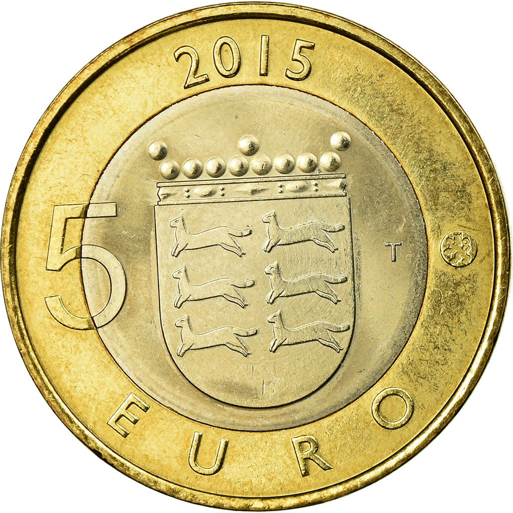 Finland, 5 Euro, Ostrobothnia, 2015, AU(55-58), Bi-Metallic, KM:242