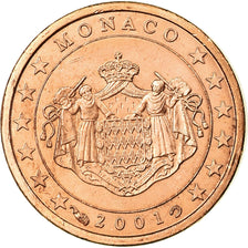 Monaco, Euro Cent, 2001, MS(63), Copper Plated Steel, KM:167