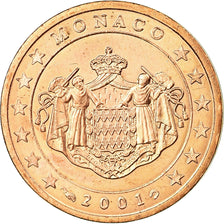 Monaco, 2 Euro Cent, 2001, MS(63), Copper Plated Steel, KM:168