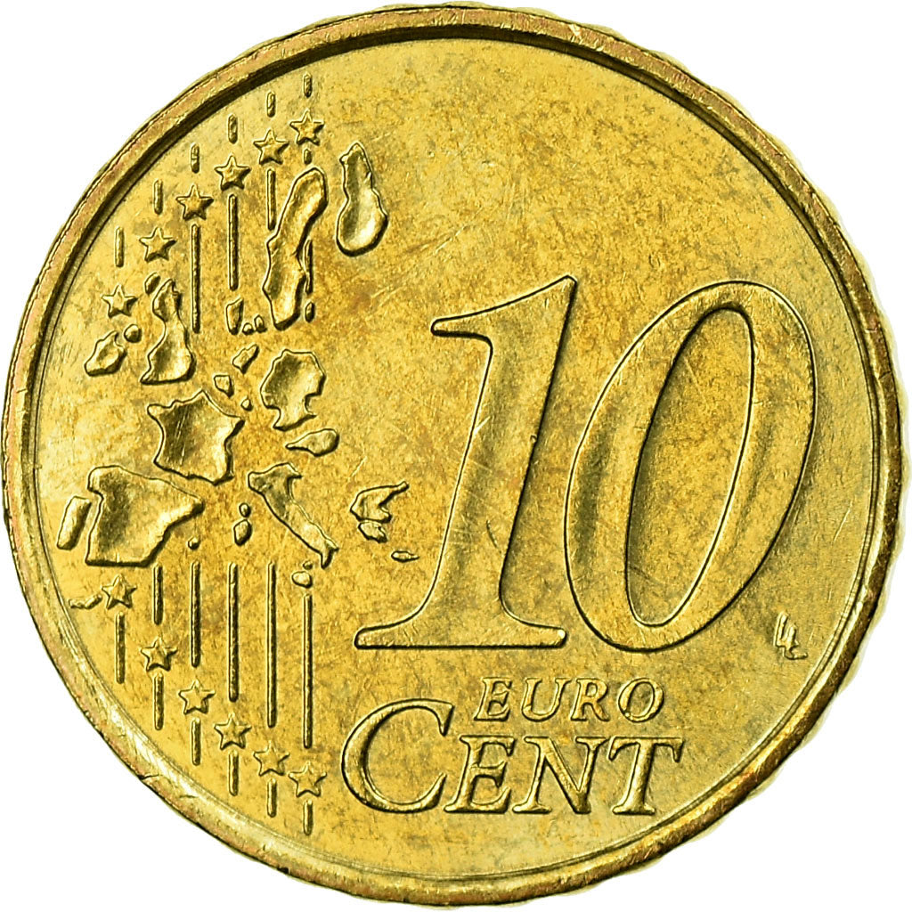 Monaco, 10 Euro Cent, 2001, SPL, Laiton, KM:170