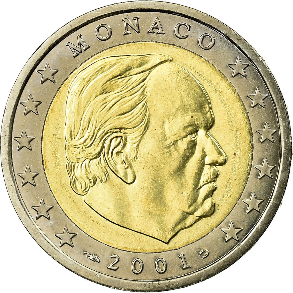Monaco, 2 Euro, 2001, MS(63), Bi-Metallic, KM:174