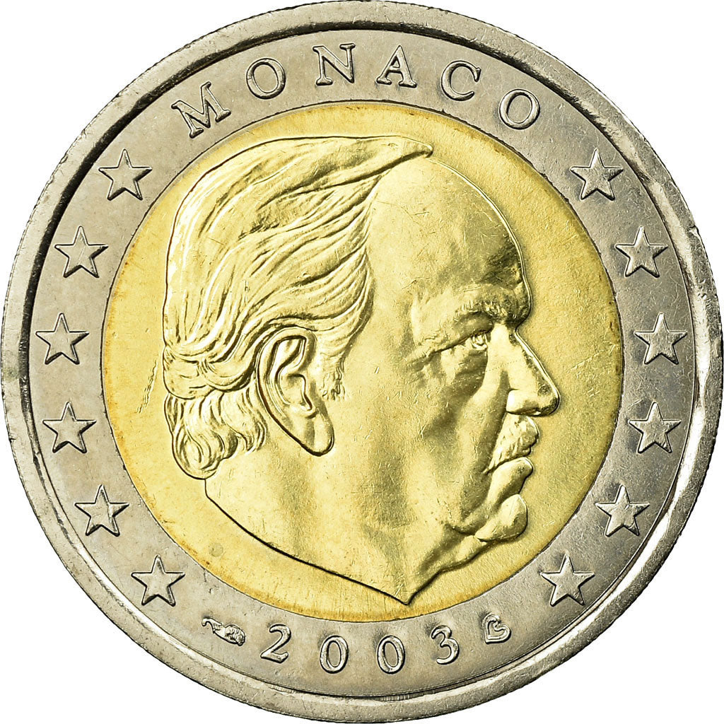 Monaco, 2 Euro, 2003, MS(63), Bi-Metallic, KM:174