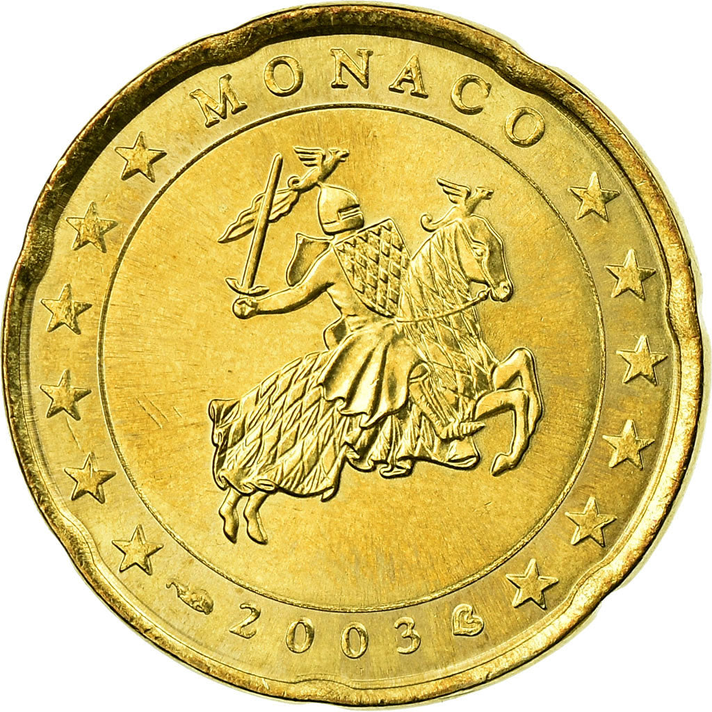 Monaco, 20 Euro Cent, 2003, VZ+, Messing, KM:171
