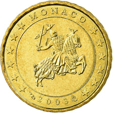 Monaco, 10 Euro Cent, 2003, MS(60-62), Brass, KM:170