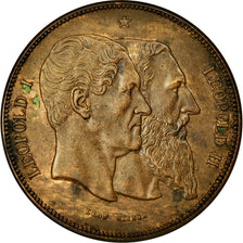 Coin, Belgium, 5 Francs, 1880, AU(55-58), Copper, KM:8a