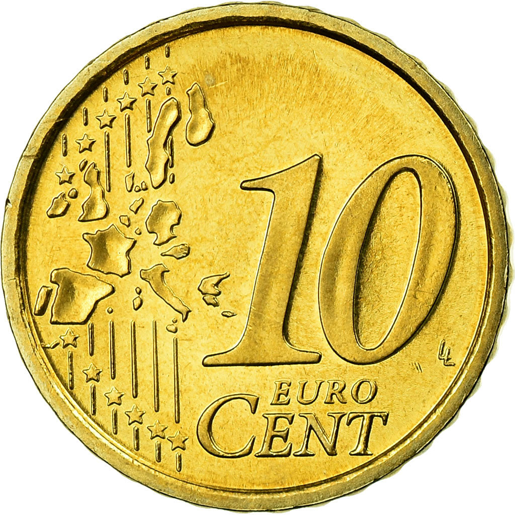 San Marino, 10 Euro Cent, 2004, MS(65-70), Brass, KM:443