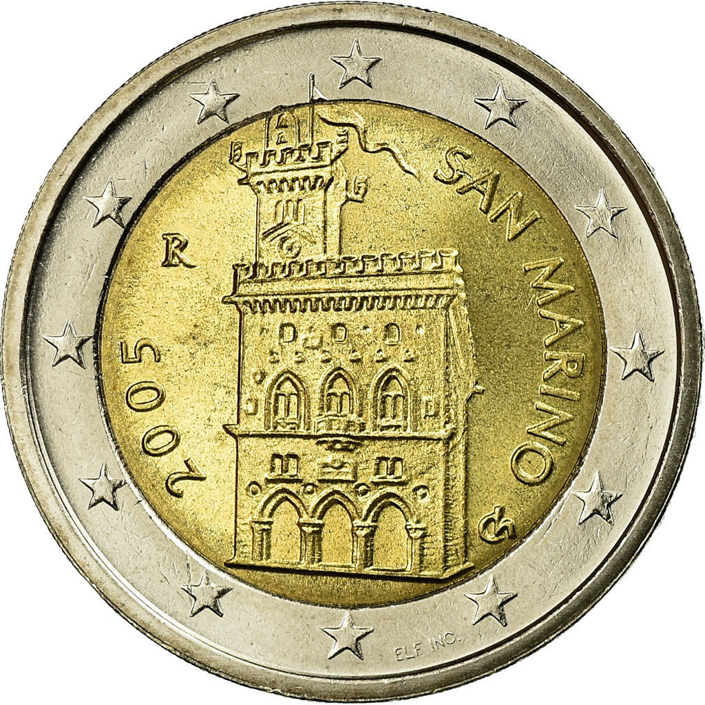San Marino, 2 Euro, 2005, MS(65-70), Bi-Metallic, KM:447