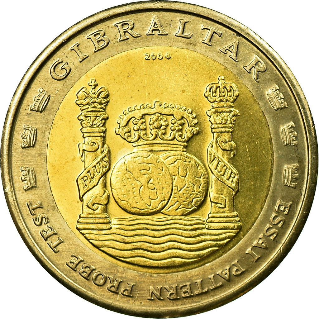 Gibraltar, Fantasy euro patterns, 2 Euro, 2004, MS(65-70), Bi-Metallic