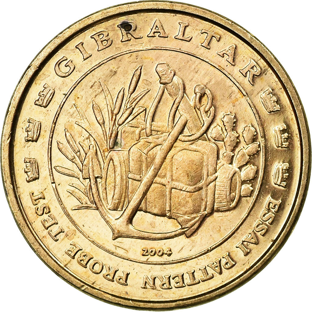 Gibraltar, Fantasy euro patterns, 5 Euro Cent, 2004, FDC, Copper Plated Steel