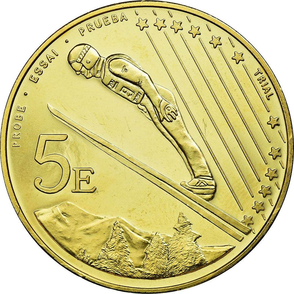 Andorra, Fantasy euro patterns, 5 Euro, 2003, MS(65-70), Brass, KM:Pn9