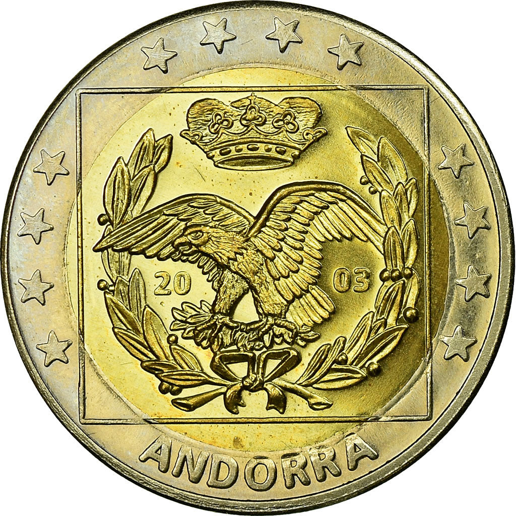 Andorra, Fantasy euro patterns, 2 Euro, 2003, MS(65-70), Bi-Metallic