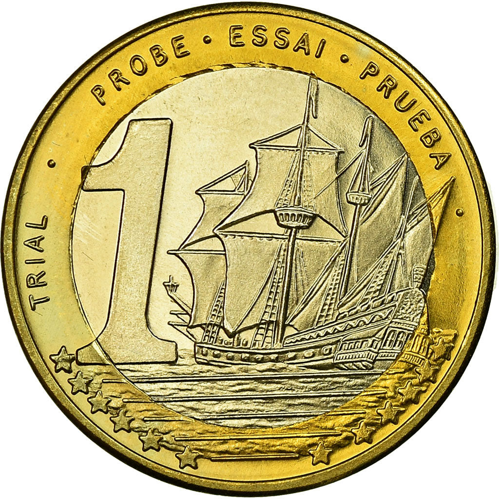 Andorra, Fantasy euro patterns, 1 Euro, 2003, MS(65-70), Bi-Metallic