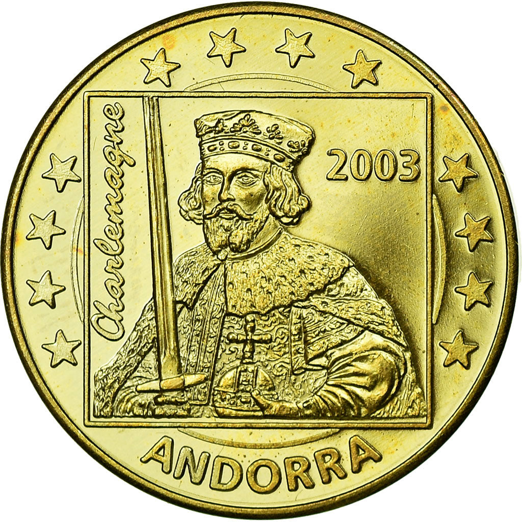 Andorra, Fantasy euro patterns, 50 Euro Cent, 2003, MS(65-70), Brass