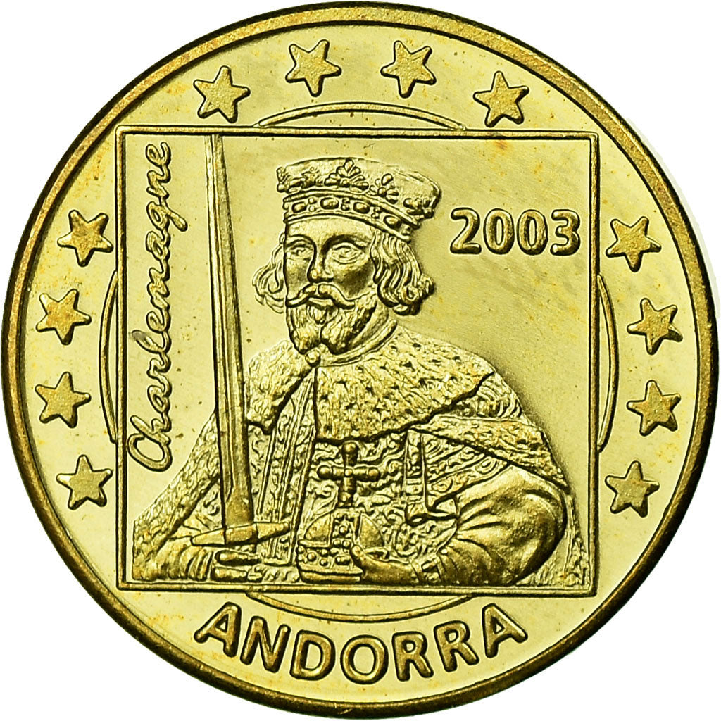 Andorra, Fantasy euro patterns, 10 Euro Cent, 2003, MS(65-70), Brass