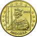Andorra, Fantasy euro patterns, 10 Euro Cent, 2003, MS(65-70), Brass