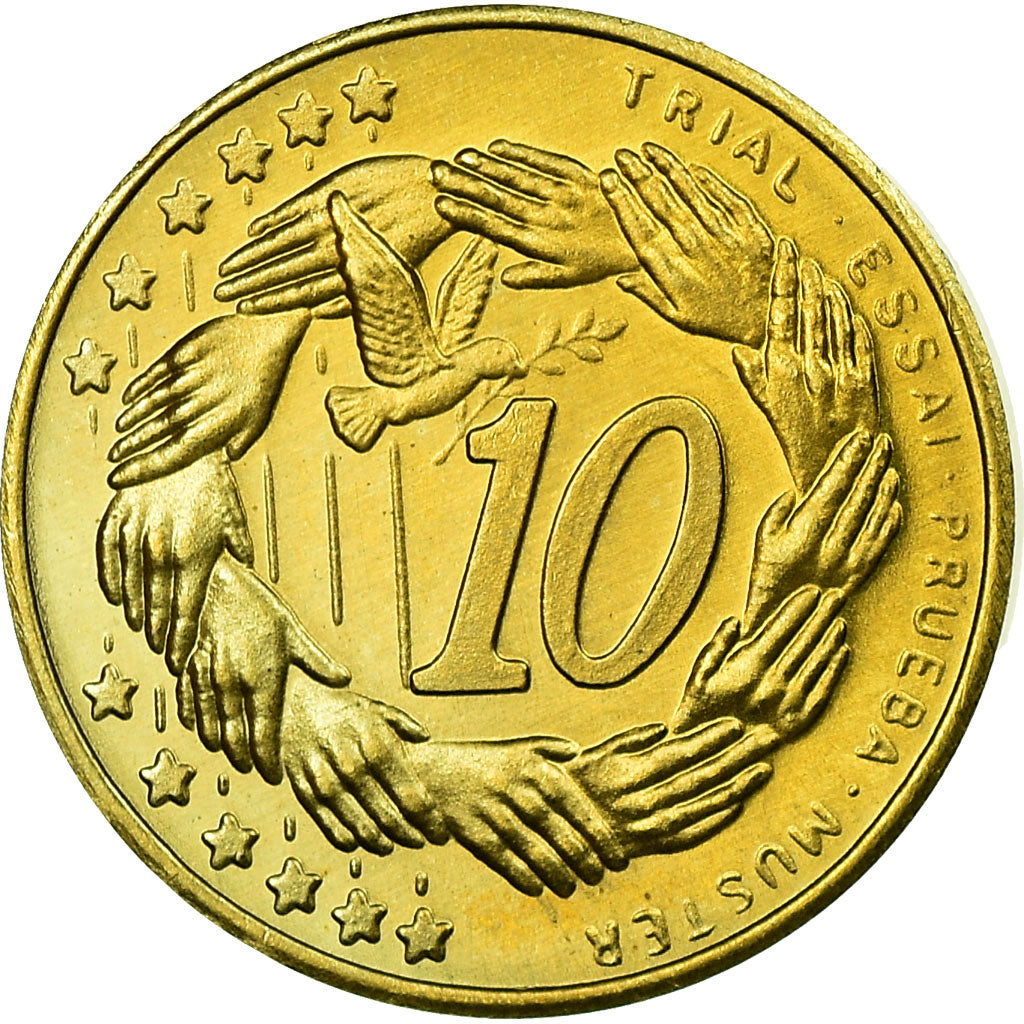 Andorra, Fantasy euro patterns, 10 Euro Cent, 2003, MS(65-70), Brass