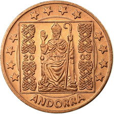 Andorra, Fantasy euro patterns, 2 Euro Cent, 2003, MS(65-70), Copper Plated