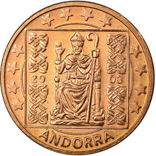Andorra, Fantasy euro patterns, Euro Cent, 2003, MS(65-70), Copper Plated Steel