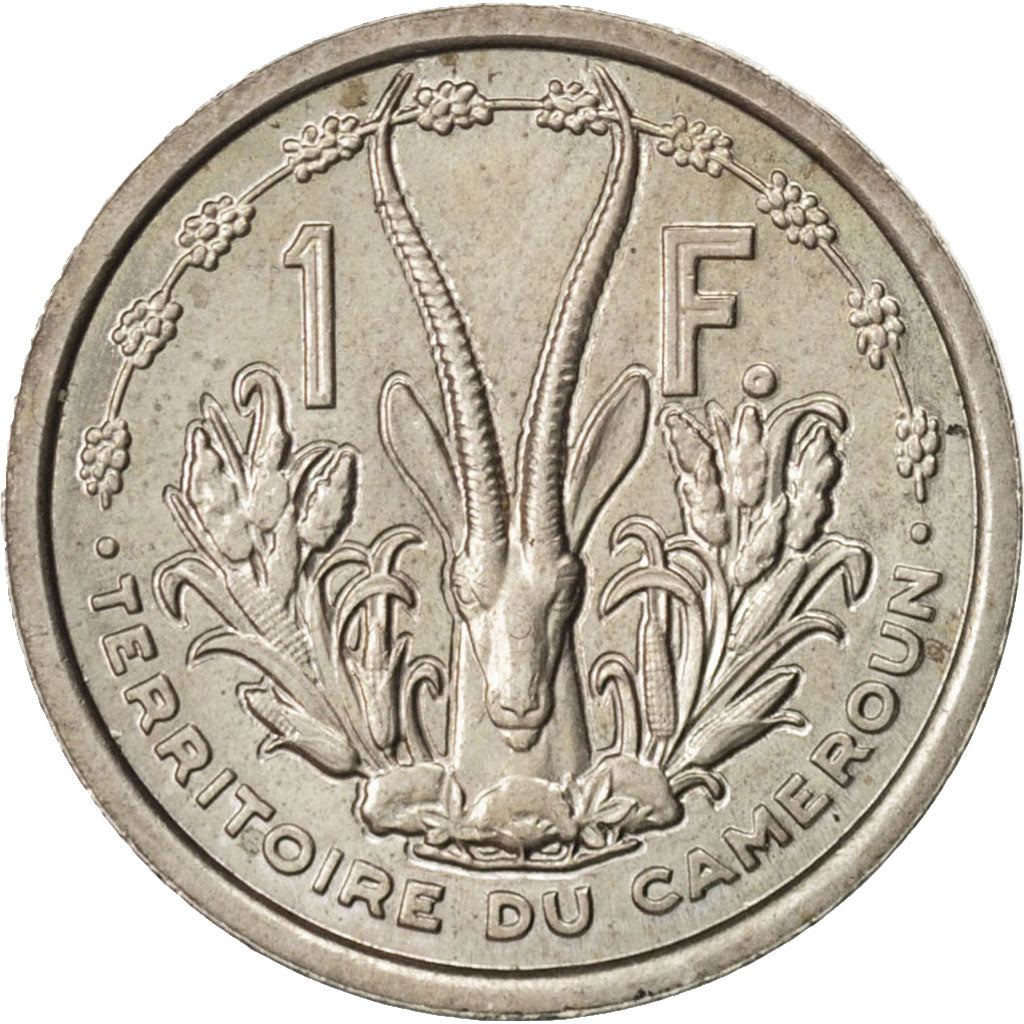 CAMEROON, Franc, 1948, Paris, KM #E5, AU(55-58), Copper-Nickel, Lecompte #18,...