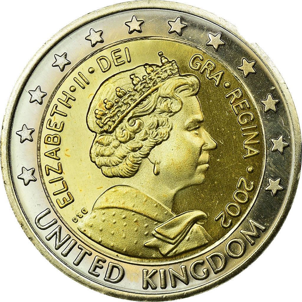 United Kingdom , Fantasy euro patterns, 2 Euro, 2002, MS(63), Bi-Metallic