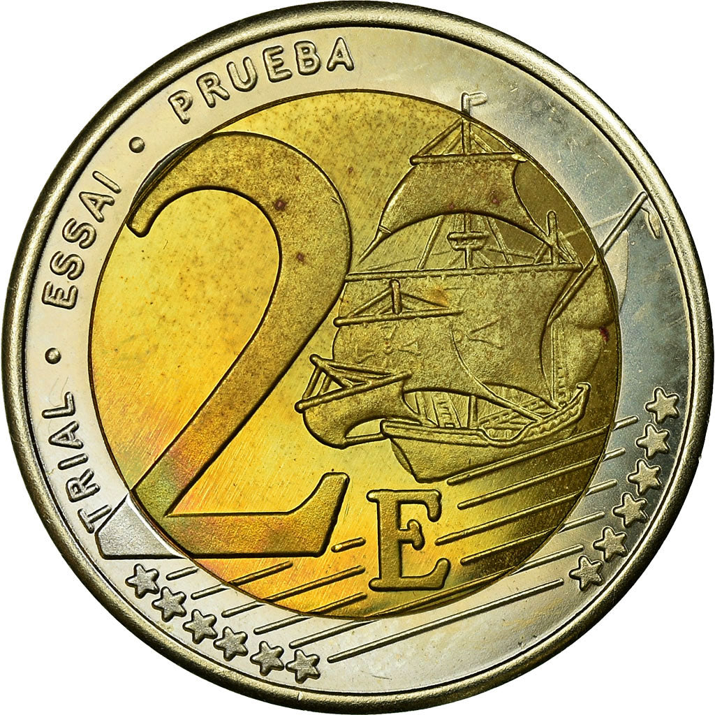 United Kingdom , Fantasy euro patterns, 2 Euro, 2002, MS(63), Bi-Metallic