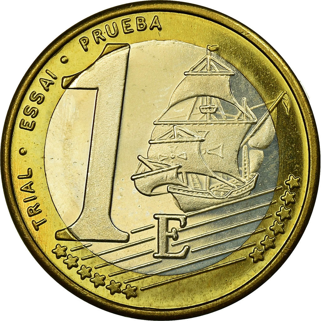 United Kingdom , Fantasy euro patterns, Euro, 2002, MS(63), Bi-Metallic