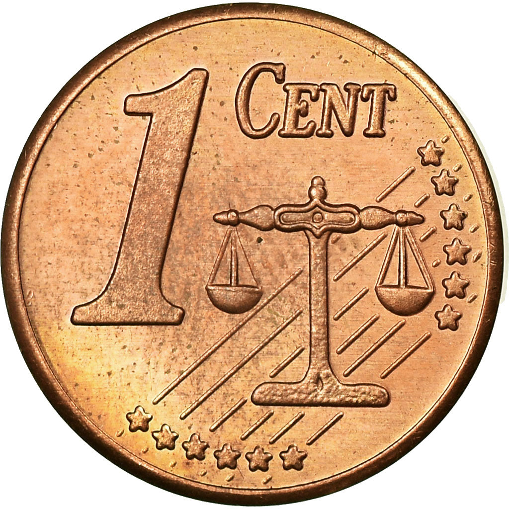 United Kingdom , Fantasy euro patterns, Euro Cent, 2002, MS(63), Copper Plated