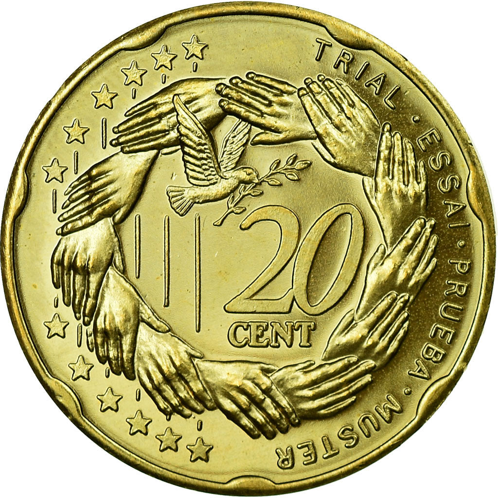 United Kingdom , Fantasy euro patterns, 20 Euro Cent, 2003, UNZ, Messing