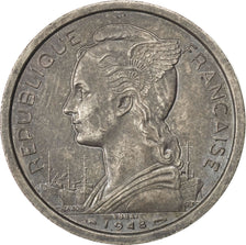 Münze, Réunion, 2 Francs, 1948, VZ, Copper-nickel, KM:E4, Lecompte:61