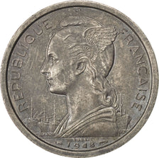 Coin, Réunion, 2 Francs, 1948, AU(55-58), Copper-nickel, KM:E4, Lecompte:61