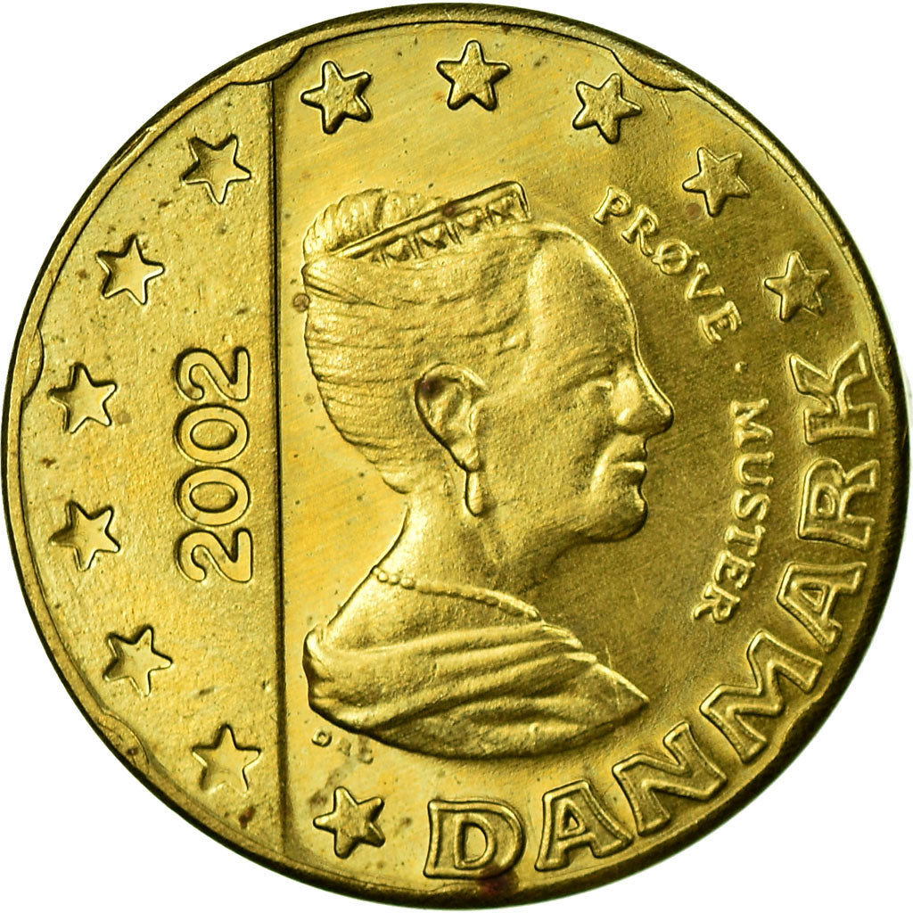 Denmark, Fantasy euro patterns, 20 Euro Cent, 2002, AU(55-58), Brass
