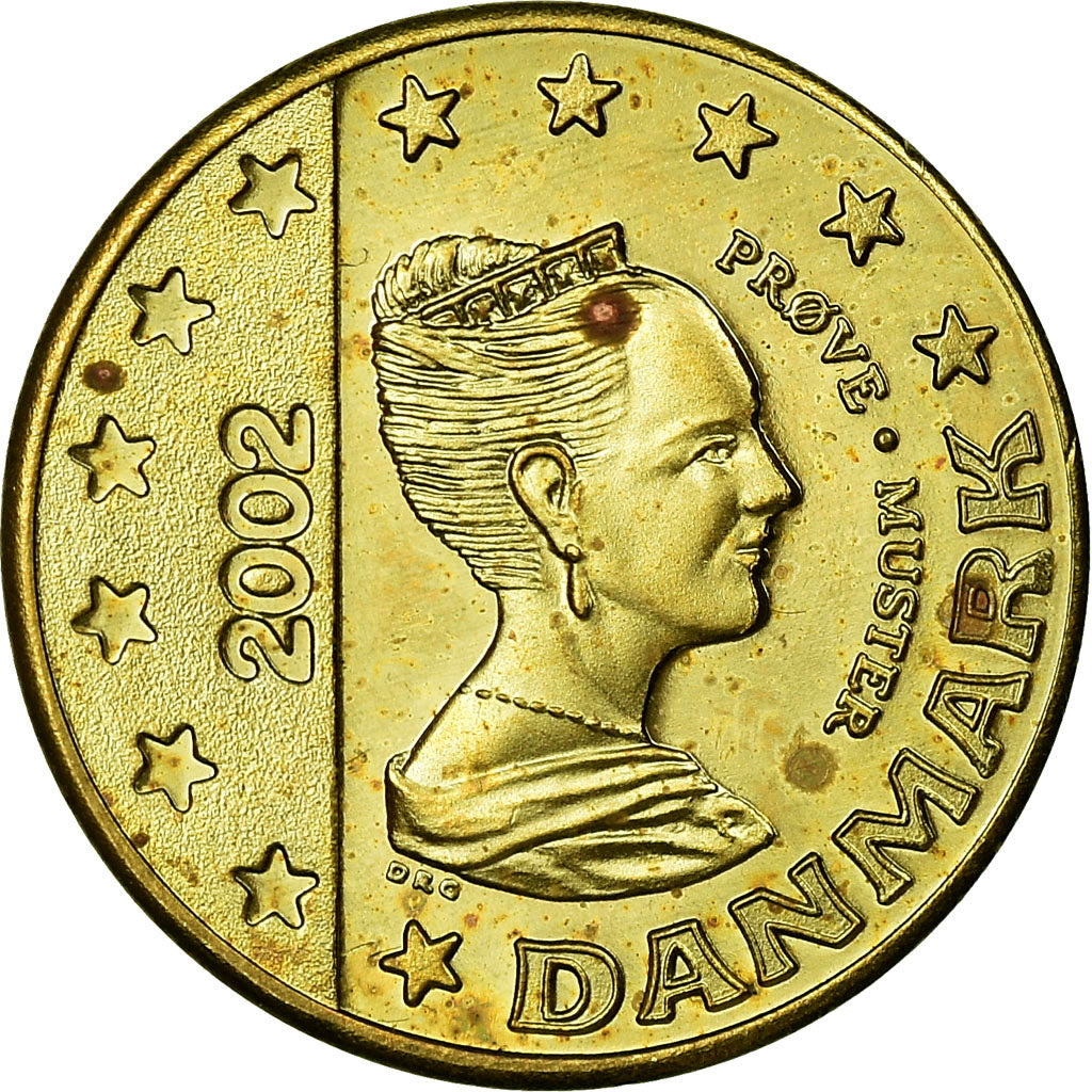Dinamarca, Fantasy euro patterns, 10 Euro Cent, 2002, MS(63), Latão