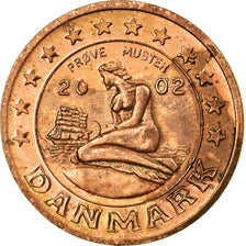 Denmark, Fantasy euro patterns, Euro Cent, 2002, MS(63), Copper Plated Steel