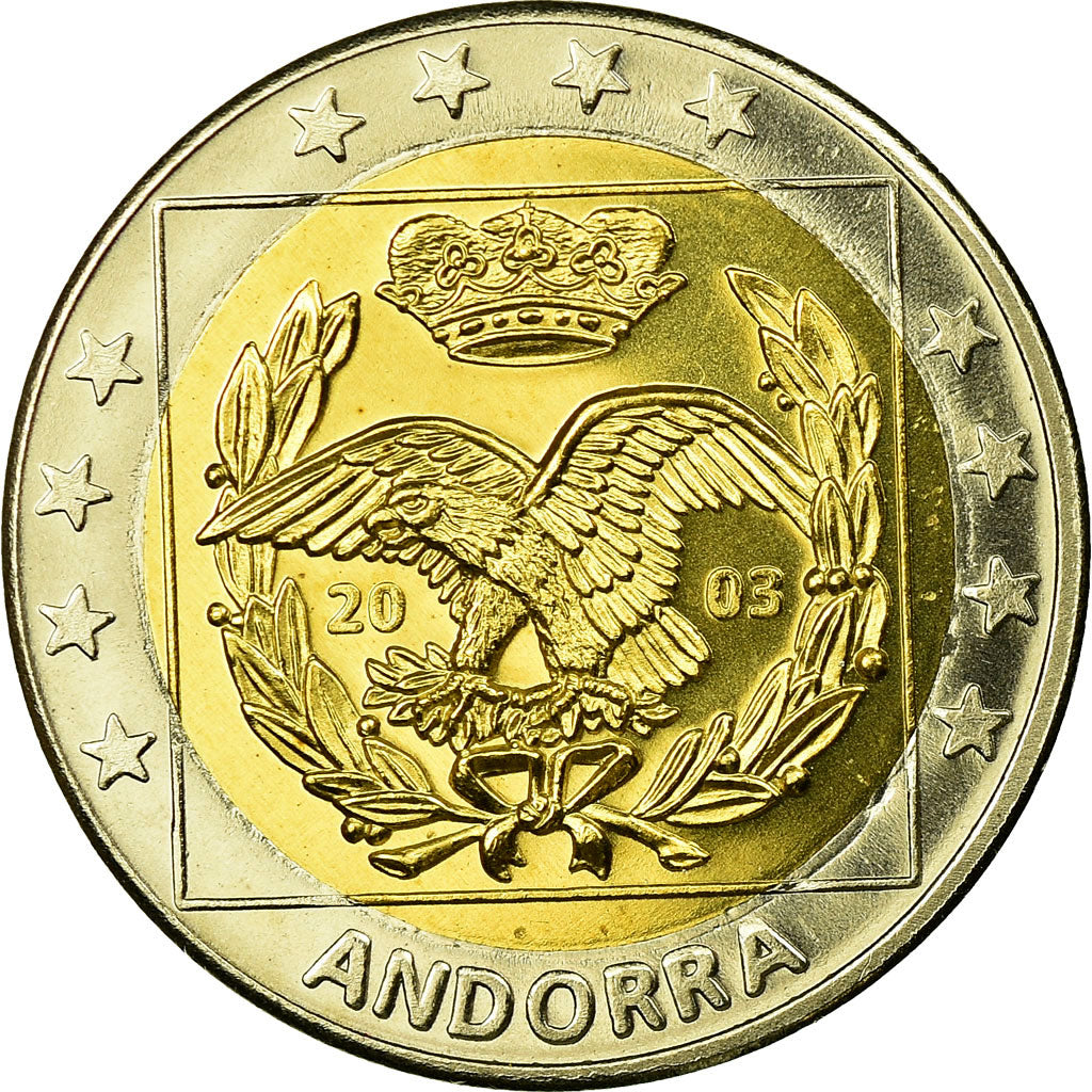 Andorra, Fantasy euro patterns, 2 Euro, 2003, MS(63), Bi-Metallic