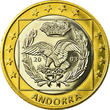 Andorra, Fantasy euro patterns, 1 Euro, 2003, MS(63), Bi-Metallic