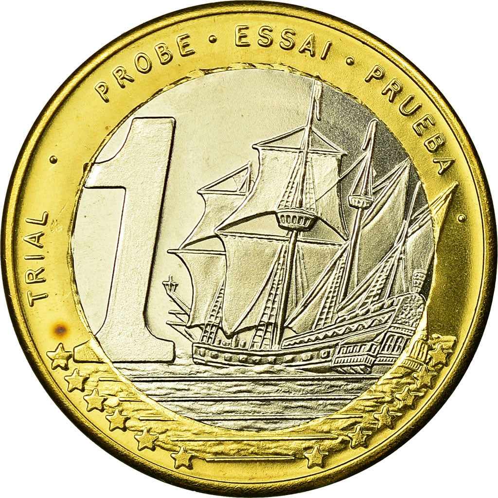 Andorra, Fantasy euro patterns, 1 Euro, 2003, MS(63), Bi-Metallic