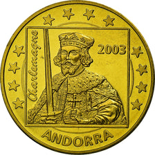 Andorra, Fantasy euro patterns, 50 Euro Cent, 2003, MS(63), Brass