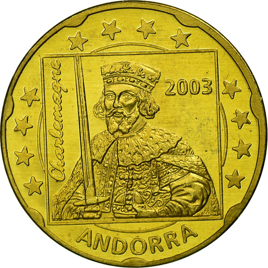 Andorra, Fantasy euro patterns, 20 Euro Cent, 2003, MS(63), Brass