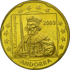 Andorra, Fantasy euro patterns, 20 Euro Cent, 2003, MS(63), Brass