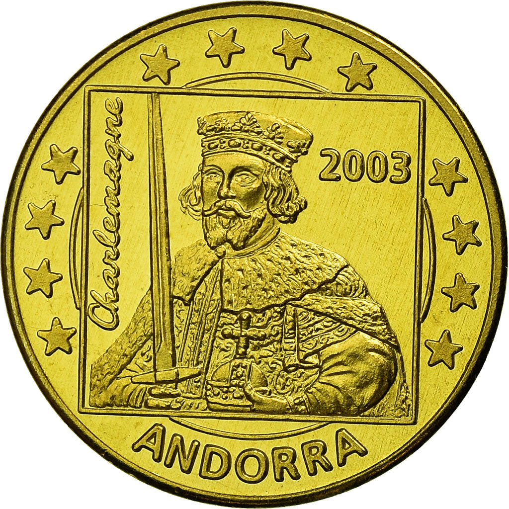 Andorra, Fantasy euro patterns, 10 Euro Cent, 2003, MS(63), Brass