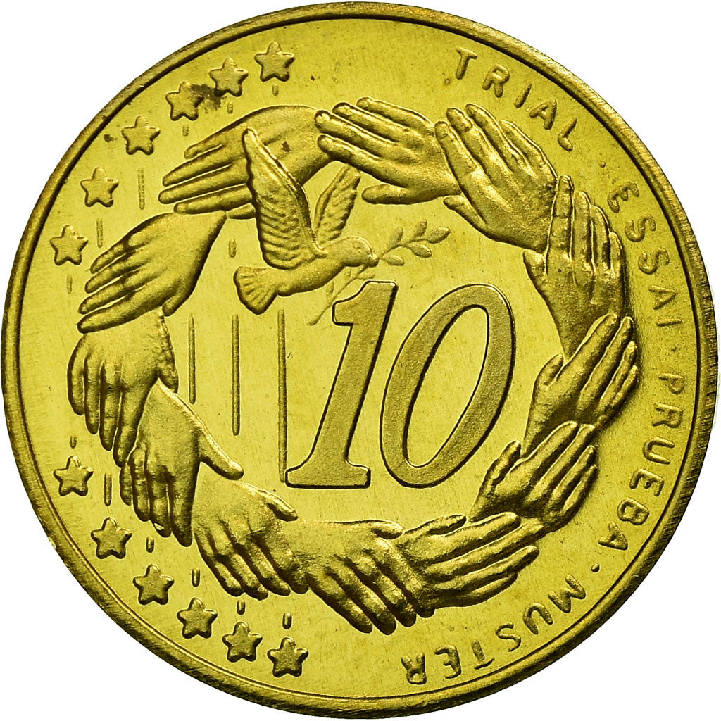 Andorra, Fantasy euro patterns, 10 Euro Cent, 2003, MS(63), Brass