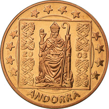 Andorra, Fantasy euro patterns, 5 Euro Cent, 2003, MS(63), Copper Plated Steel